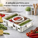 Kit 10 Potes Herméticos Organizadores com 4 Divisórias Removíveis
