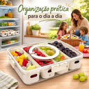 Kit 10 Potes Herméticos Organizadores com 4 Divisórias Removíveis