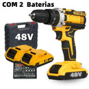 Parafusadeira e Furadeira 48V Com 2 Baterias Maleta e Acessórios Completo