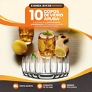 Kit com 15 Potes Herméticos de Vidro + 10 Copos Aruba de Brinde